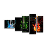 Obraz - 5-dílný Kytary: 100x60 cm
