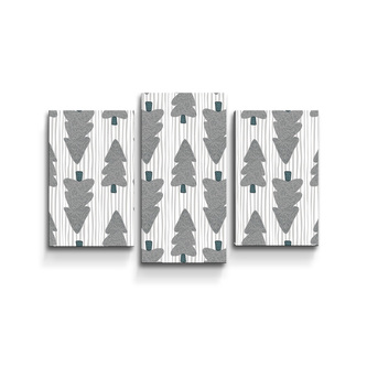 Obraz - 3-dílný Šedé stromky: 75x50 cm