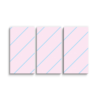 Obraz - 3-dílný Modré pruhy na růžové: 120x80 cm
