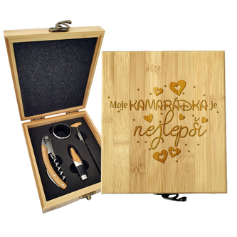 Dárková sada na víno Moje kamarádka je nejlepší: 147×168×49 mm