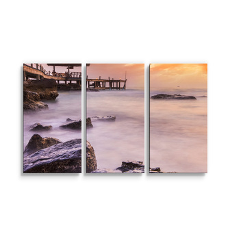 Obraz - 3-dílný Mlha nad mořem: 120x80 cm