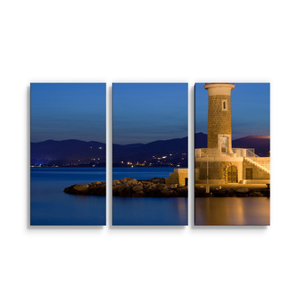 Obraz - 3-dílný Noční maják: 120x80 cm