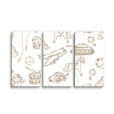 Obraz - 3-dílný Dětská doprava: 120x80 cm