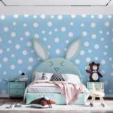 Tapeta Bílé puntíky na modré: 125x75 cm