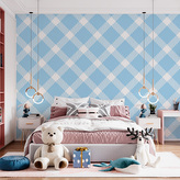 Tapeta Modrobílé čtverce: 336x220 cm