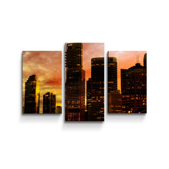 Obraz - 3-dílný Mrakodrapy: 75x50 cm