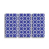 Obraz - 3-dílný Bílé kruhy na modré: 120x80 cm