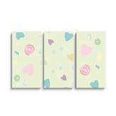 Obraz - 3-dílný Srdíčka a spirály XL: 120x80 cm