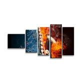 Obraz - 5-dílný Ohnivý saxofon: 125x90 cm