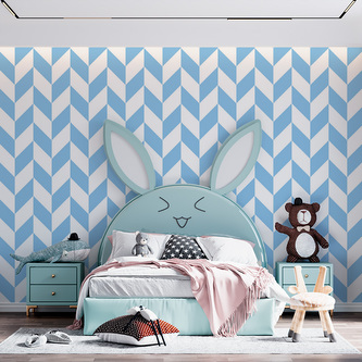 Tapeta Modrobílé kosodélníky: 208x125 cm