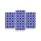 Obraz - 3-dílný Bílé kruhy na modré: 75x50 cm