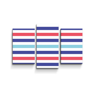 Obraz - 3-dílný Barevné veselé pruhy: 75x50 cm