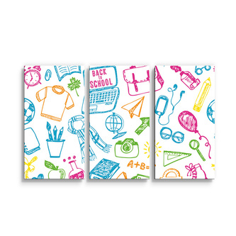 Obraz - 3-dílný Barevná škola: 120x80 cm