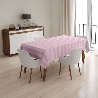 Ubrus Růžové pruhy: 130x130 cm