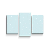 Obraz - 3-dílný Tečky na bledě modré: 75x50 cm