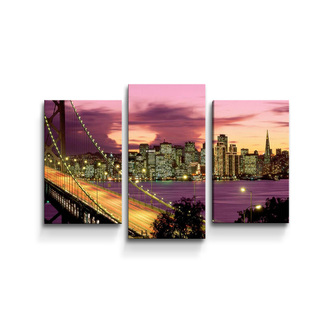 Obraz - 3-dílný Rozsvícený most: 75x50 cm