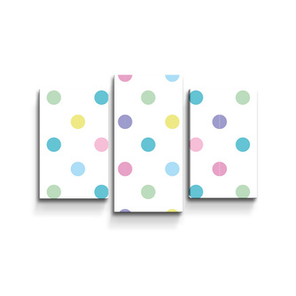Obraz - 3-dílný Puntík vedle puntíku: 75x50 cm