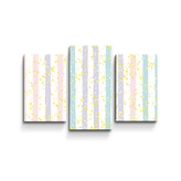 Obraz - 3-dílný Pruhy a tečky štětcem: 75x50 cm