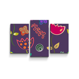 Obraz - 3-dílný Nakreslené květiny: 75x50 cm