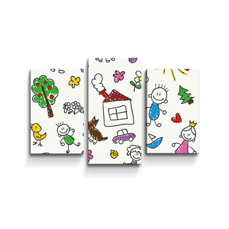 Obraz - 3-dílný Malování 2: 75x50 cm