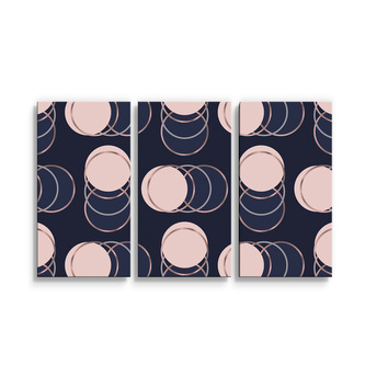 Obraz - 3-dílný Kruhy a puntíky: 120x80 cm