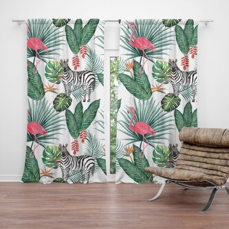Závěs Zebra a Plameňák: 2ks 140x250cm Závěs Zebra a Plameňák: 2ks 140x250cm