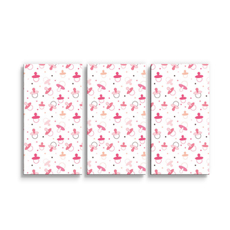 Obraz - 3-dílný Růžové dudlíky: 120x80 cm