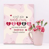 Dárková cedulka Když Bůh naděloval lásku: 30x40 cm
