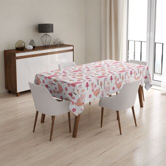 Ubrus Růžoví dinosauři: 130x130 cm