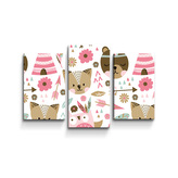 Obraz - 3-dílný Lesní zvířátka: 75x50 cm