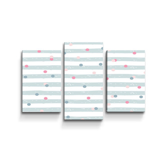 Obraz - 3-dílný Tečky a pruhy: 75x50 cm