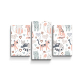 Obraz - 3-dílný Malované kočičky: 75x50 cm