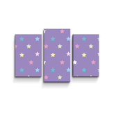 Obraz - 3-dílný Hvězdy na fialové: 75x50 cm