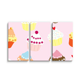 Obraz - 3-dílný Muffiny: 120x80 cm