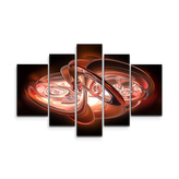 Obraz - 5-dílný Červená abstrakce: 125x90 cm