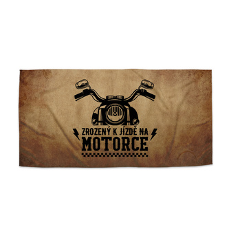 Ručník Zrozený k jízdě na motorce: 70x140 cm Ručník Zrozený k jízdě na motorce: 70x140 cm