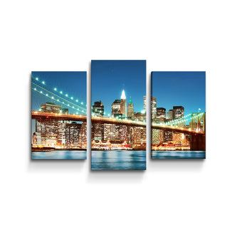 Obraz - 3-dílný Rozsvícený most 2: 75x50 cm