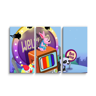 Obraz - 3-dílný Bus stop: 120x80 cm