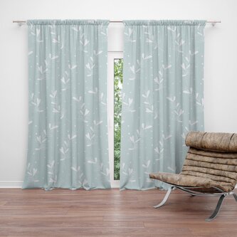 Závěs Bílé lístky: 2ks 140x250cm