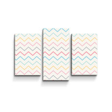 Obraz - 3-dílný Šestibarevné klikyháky: 75x50 cm