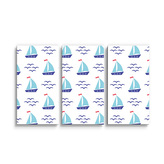 Obraz - 3-dílný Modré lodičky: 120x80 cm