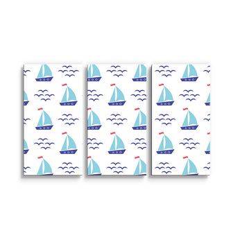 Obraz - 3-dílný Modré lodičky: 120x80 cm