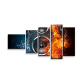 Obraz - 5-dílný Ohnivý reproduktor: 100x60 cm