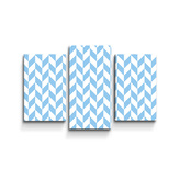 Obraz - 3-dílný Modrobílé kosodélníky: 75x50 cm