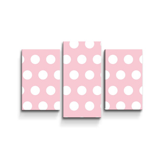 Obraz - 3-dílný Bílé tečky: 75x50 cm