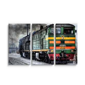 Obraz - 3-dílný Lokomotiva: 120x80 cm