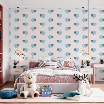 Tapeta Modré ovce: 208x125 cm Tapeta Modré ovce: 208x125 cm