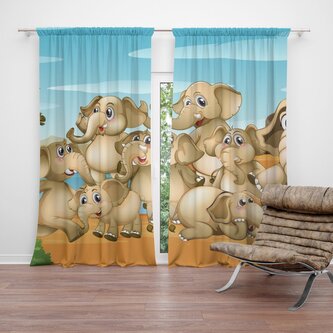 Závěs Sloni: 2ks 140x250cm Závěs Sloni: 2ks 140x250cm