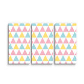 Obraz - 3-dílný Tříbarevné trojúhelníky: 120x80 cm