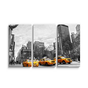 Obraz - 3-dílný Žluté taxiky: 120x80 cm